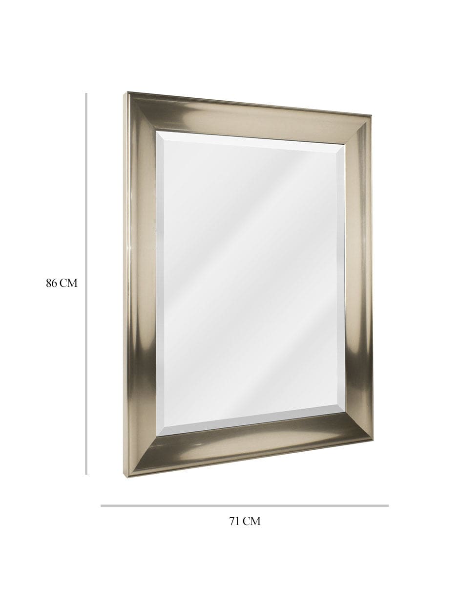 Espejo decorativo de pared tradicional con marco de níquel cepillado