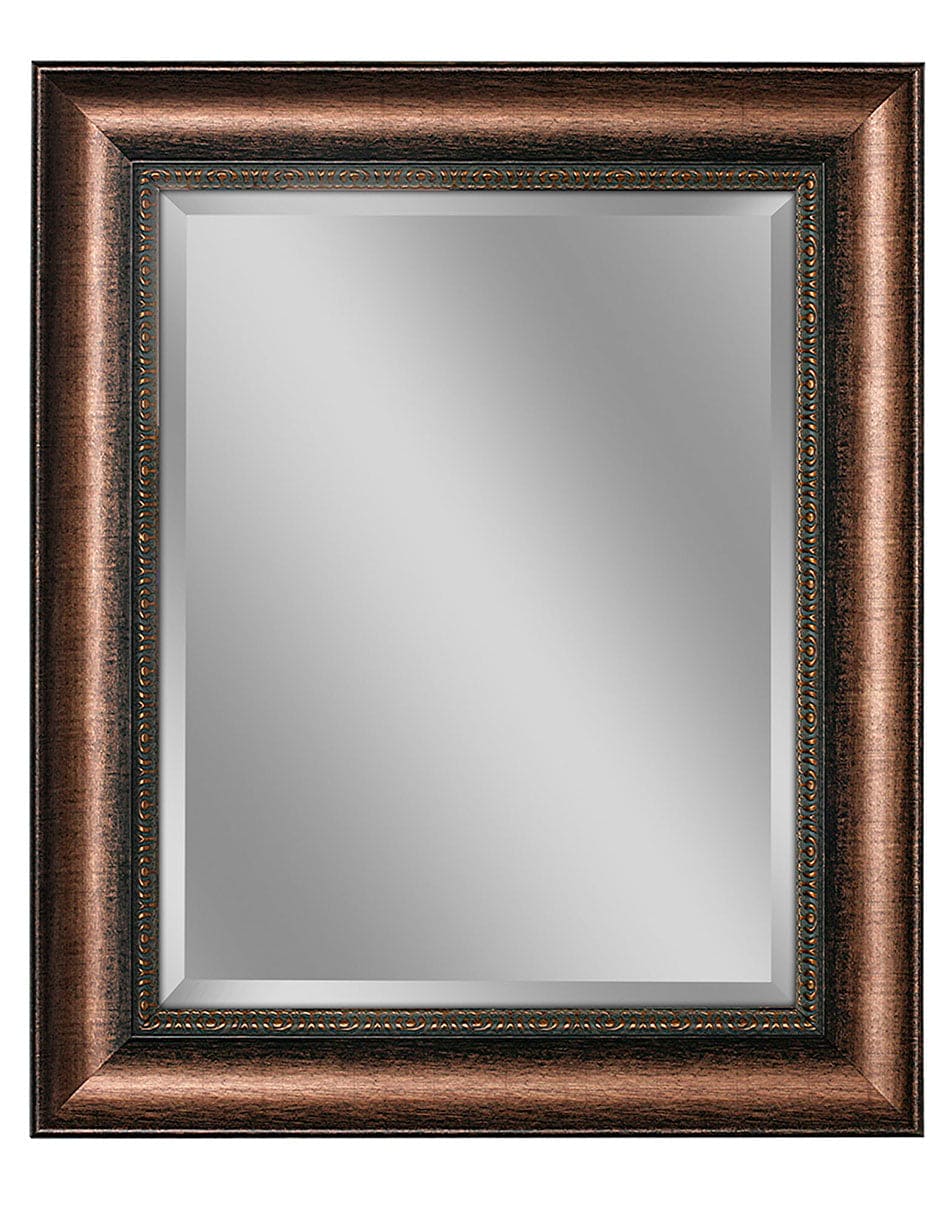 Espejo decorativo para baño rectangular color plata