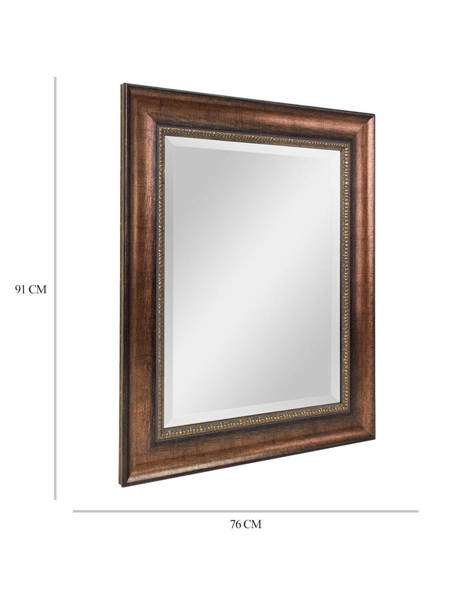 Espejo decorativo para baño rectangular color plata