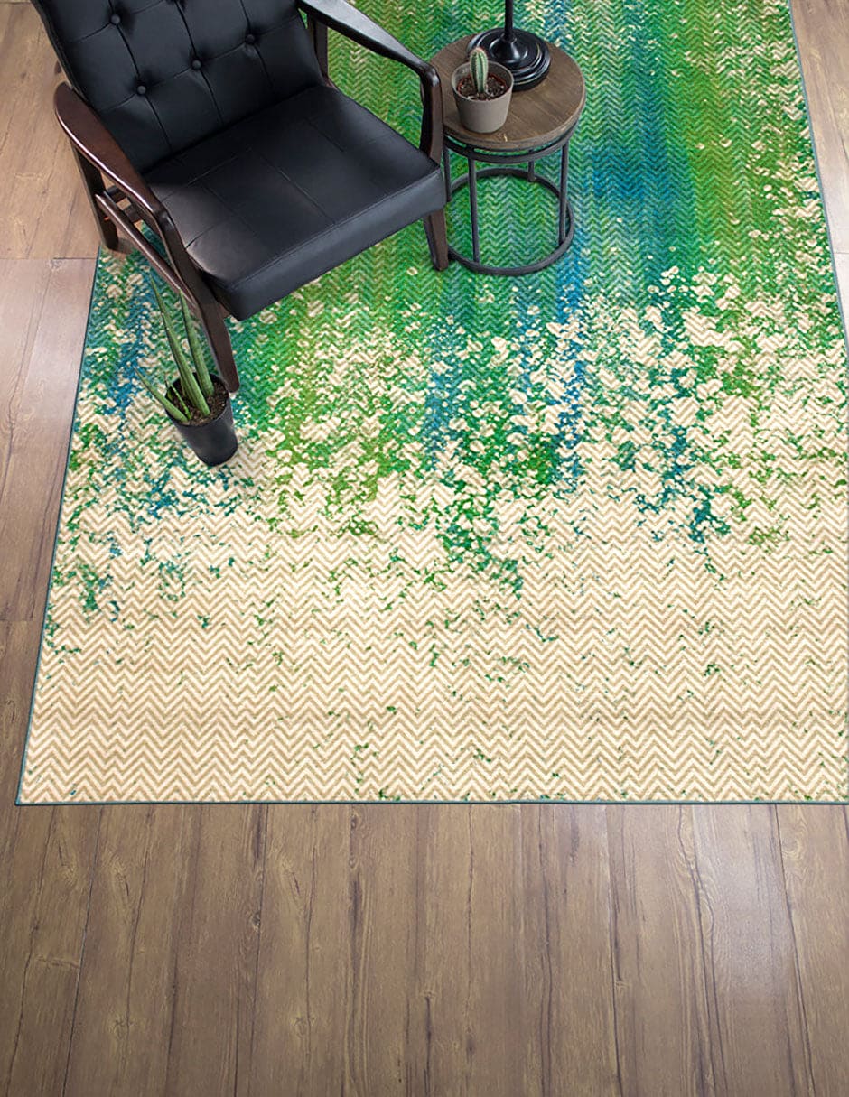 Tapete Decorativo lavable Hazel Chevron verde azulado