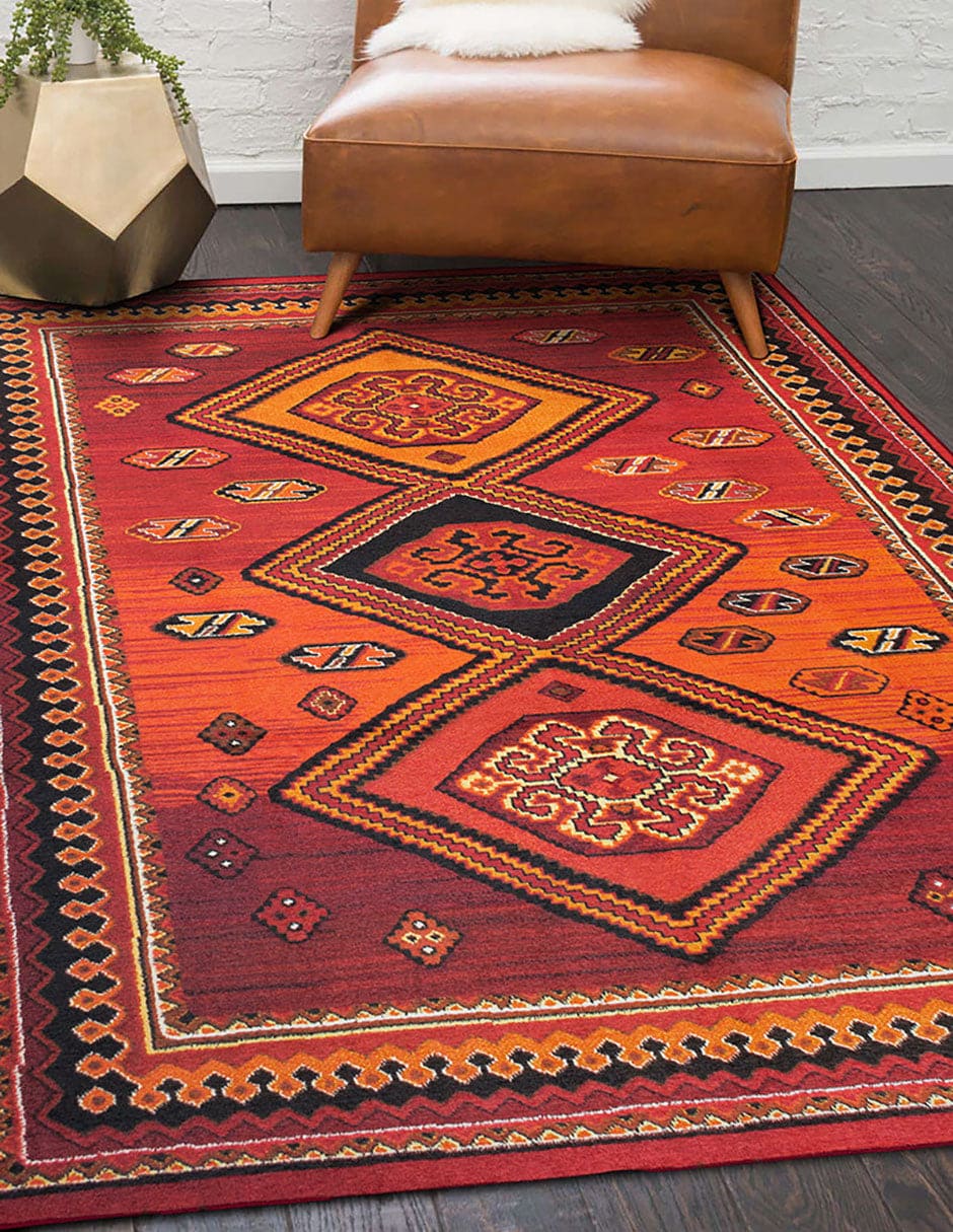 Tapete Decorativo Lavable Phoenix Kilim Granate