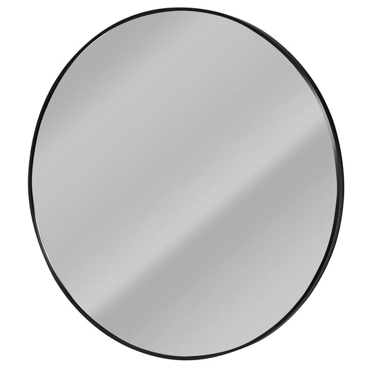 Espejo colgante decorativo moderno redondo y delgado con marco de metal