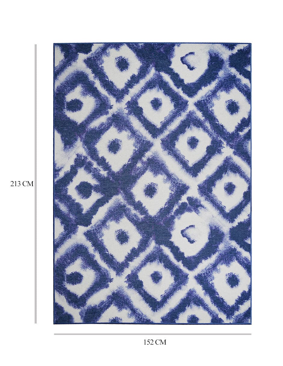 Tapete Decorativo Lavable Shibori Geométrica Diamante Azul