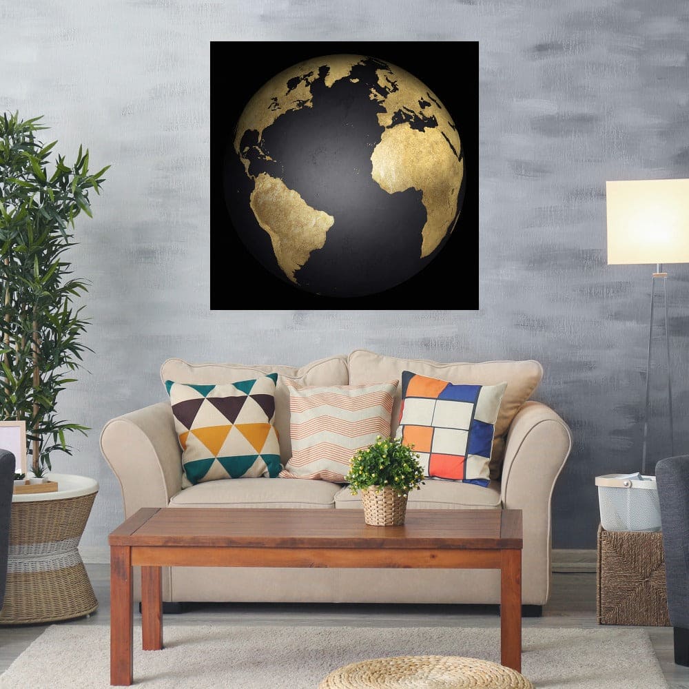 Globo terraqueo Dorado y Negro - Belle Maison