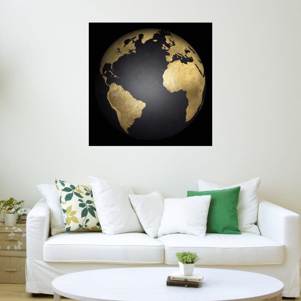 Globo terraqueo Dorado y Negro - Belle Maison