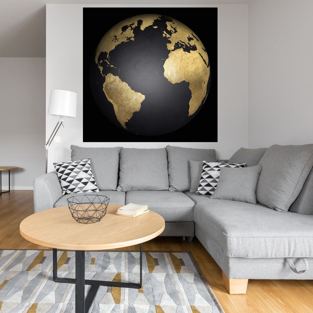 Globo terraqueo Dorado y Negro - Belle Maison