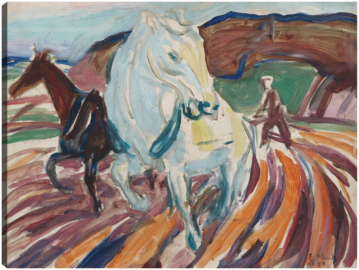 Caballos arando (1929) - Edvard Munch