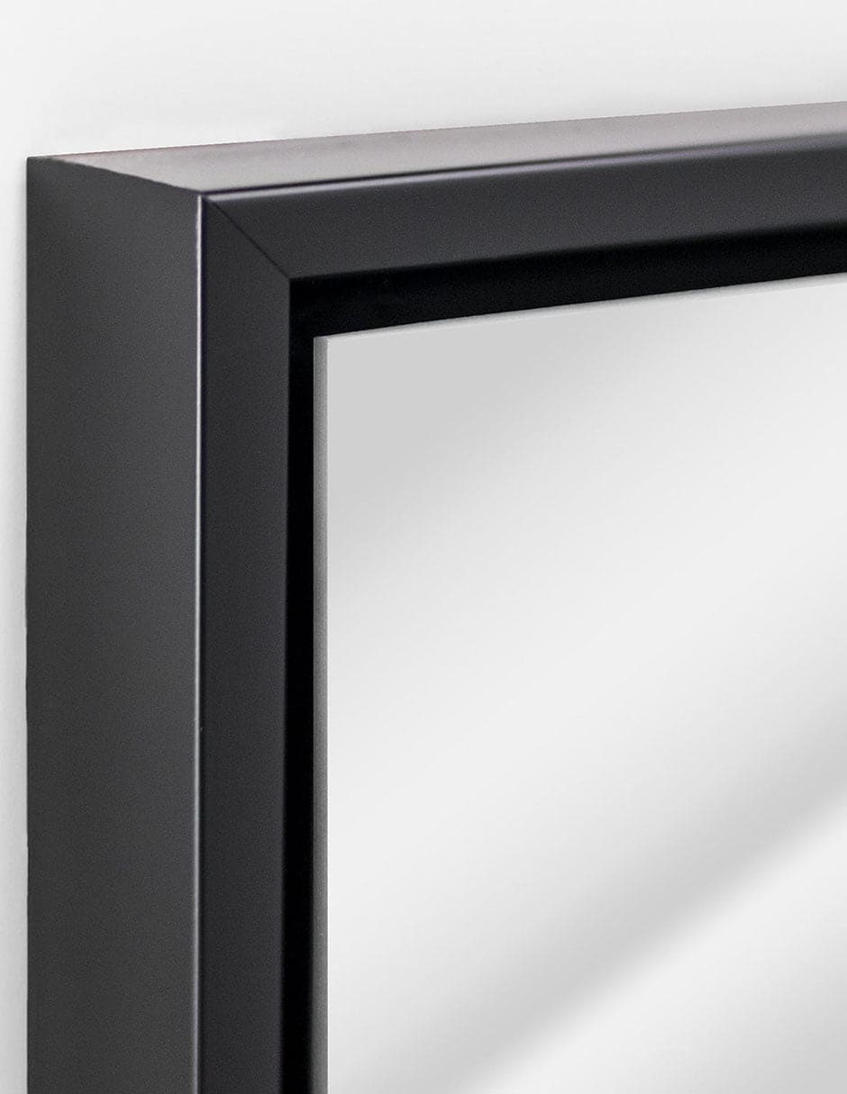 Espejo decorativo con marco negro brillante de pared
