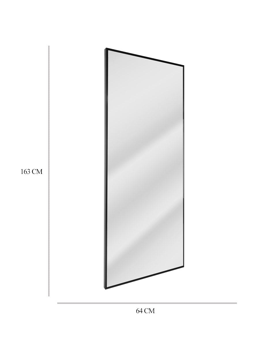 Espejo decorativo con marco negro brillante de pared