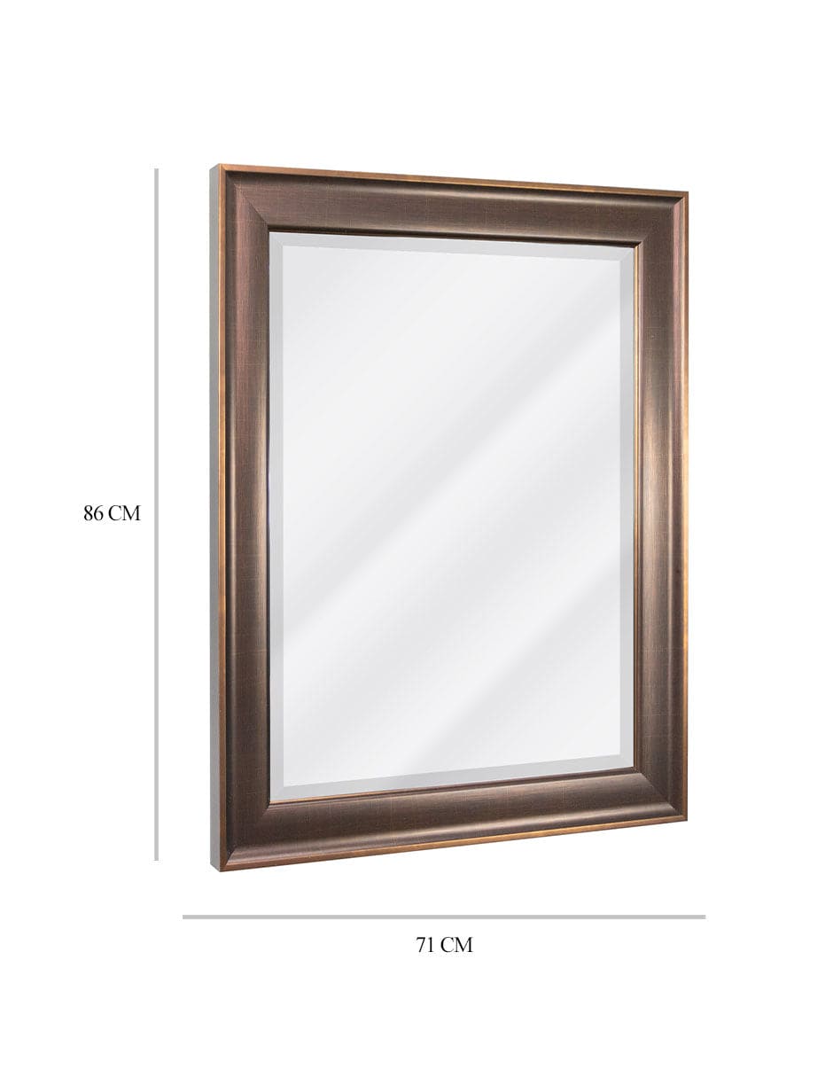 Espejo decorativo con marco aceitado en bronce y cobre