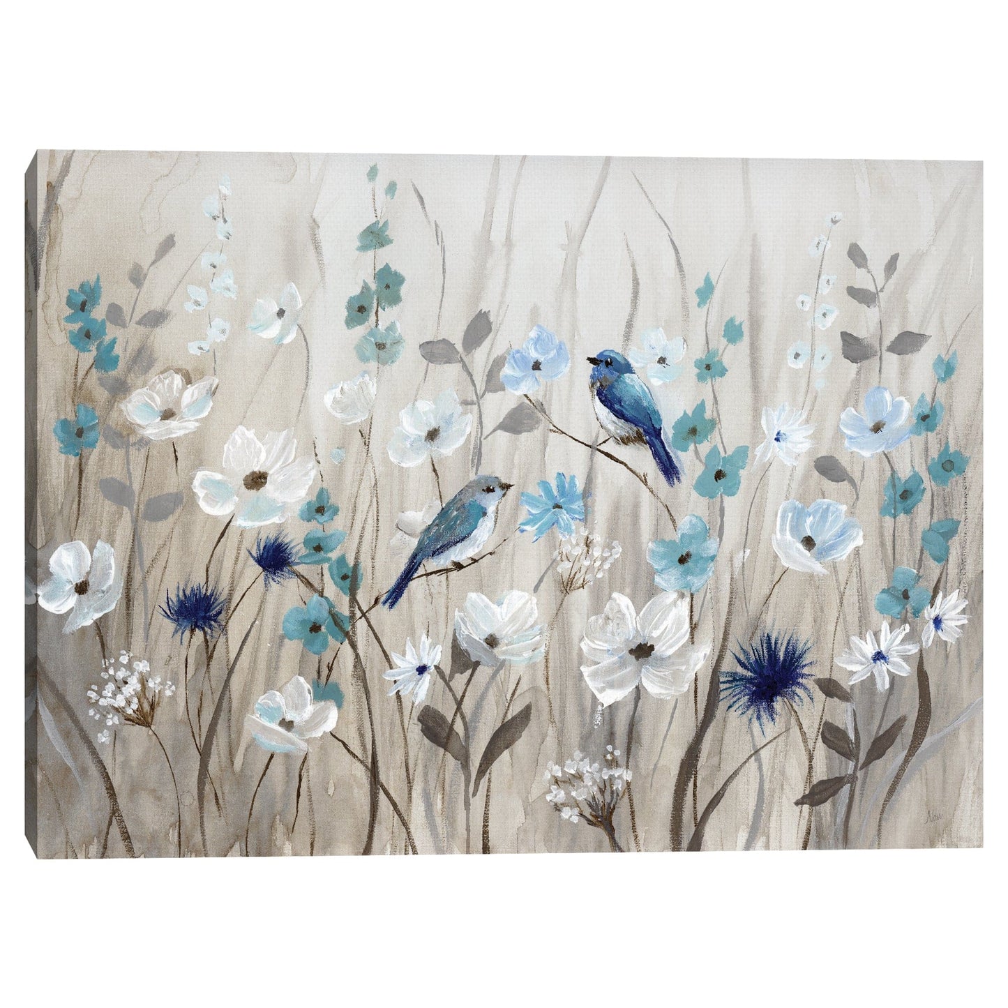 Pájaros azules en primavera - Nan