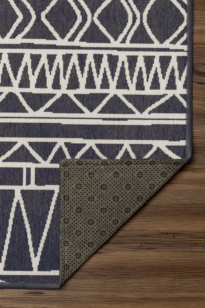 Alfombra lavable Chelsea Tribal Aztec Gris Oscuro