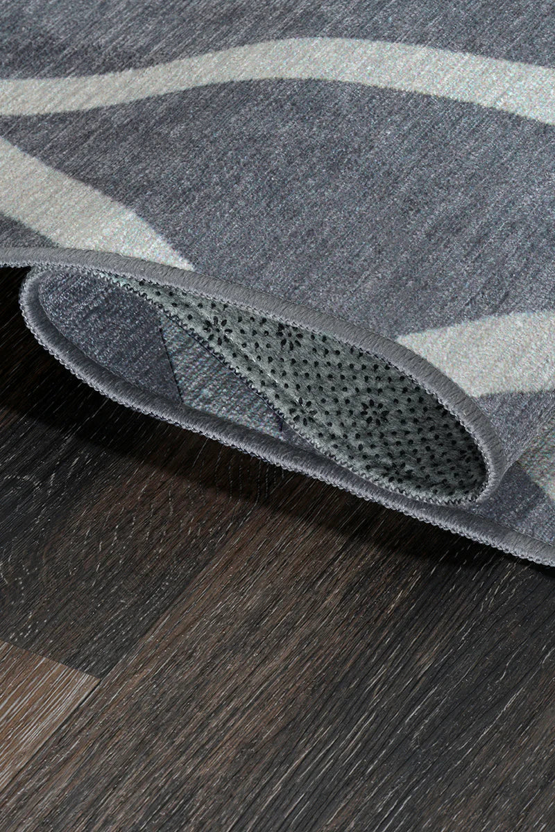 Alfombra lavable Intersections gris pizarra