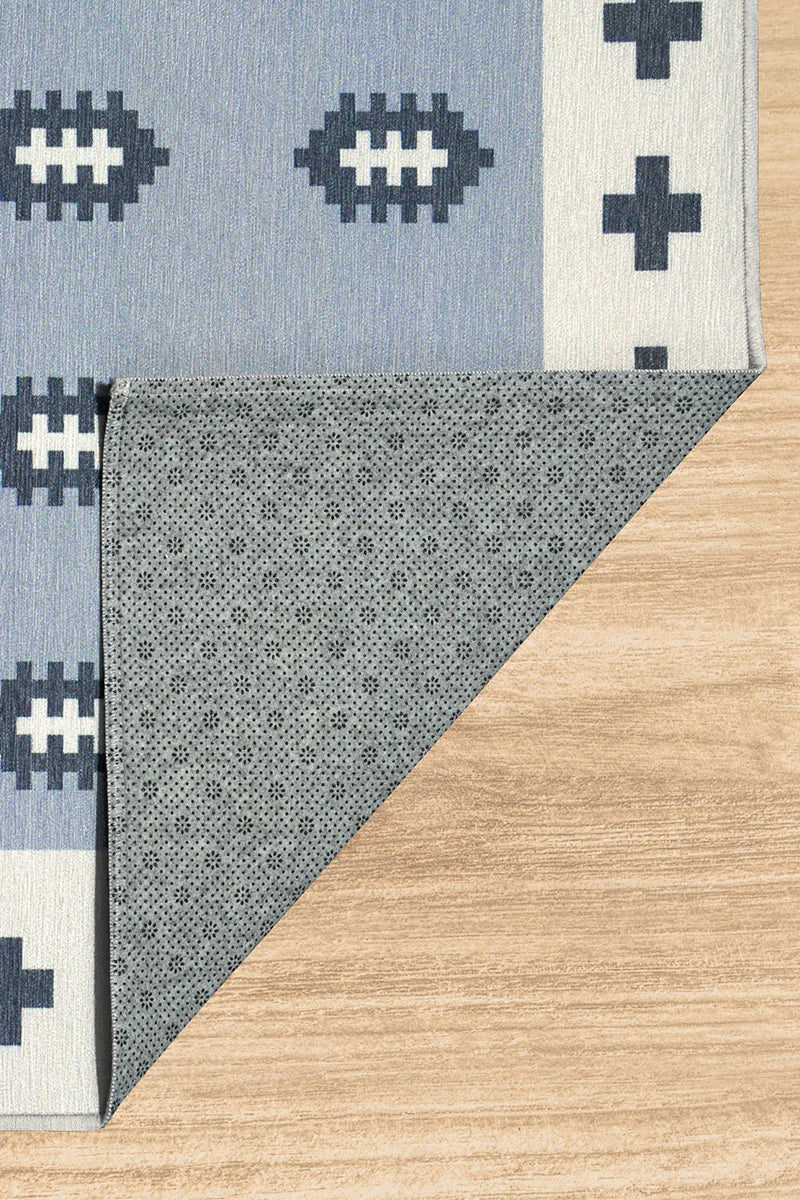 Alfombra lavable gris fresco de tejido nórdico