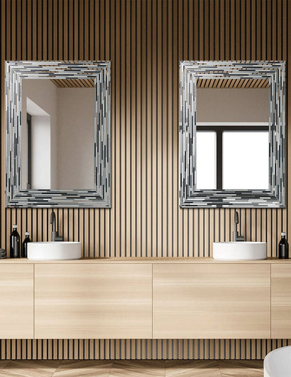 Espejo decorativo con estampado de azulejos y láminas sin marco
