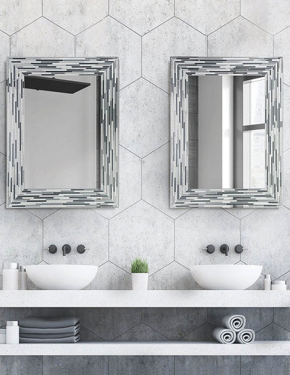 Espejo decorativo con estampado de azulejos y láminas sin marco