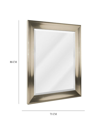 Espejo decorativo de pared tradicional con marco de níquel cepillado