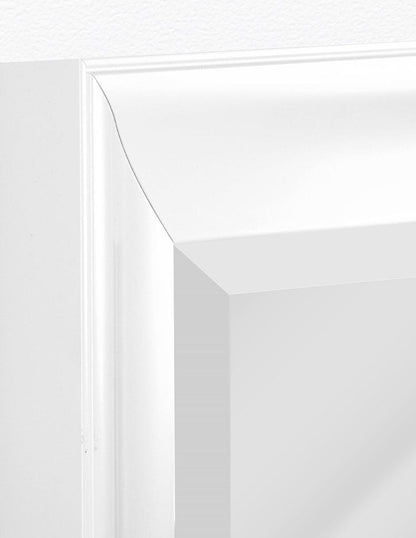Espejo decorativo biselado contemporáneo con marco blanco