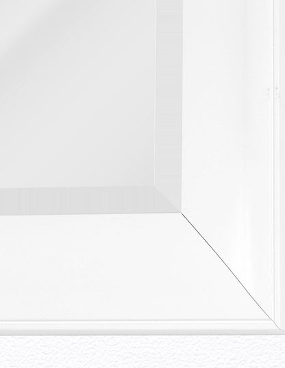 Espejo decorativo biselado contemporáneo con marco blanco
