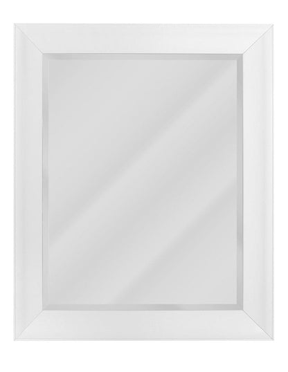 Espejo decorativo biselado contemporáneo con marco blanco