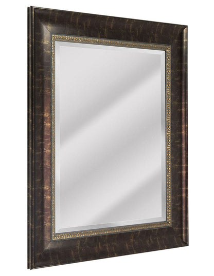 Espejo decorativo de pared con marco de bronce en relieve envejecido