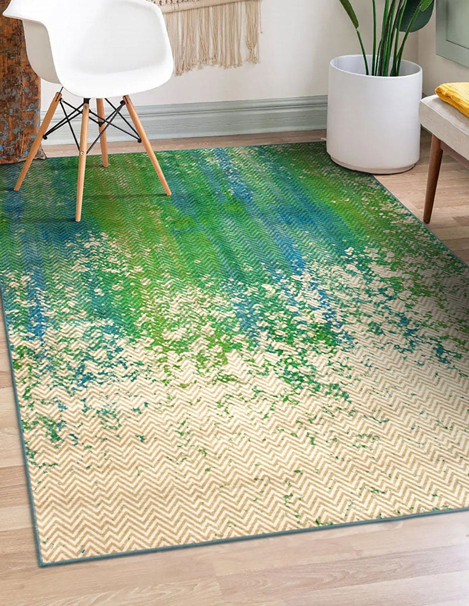 Tapete Decorativo lavable Hazel Chevron verde azulado