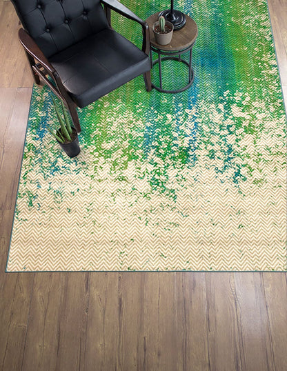Tapete Decorativo lavable Hazel Chevron verde azulado