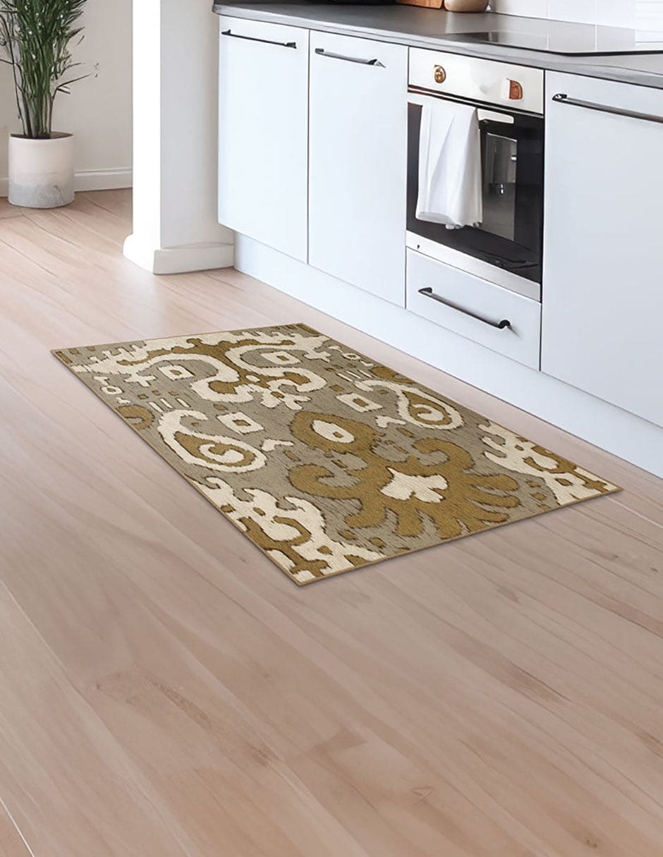 Tapete Decorativo Lavable Ocre Ikat