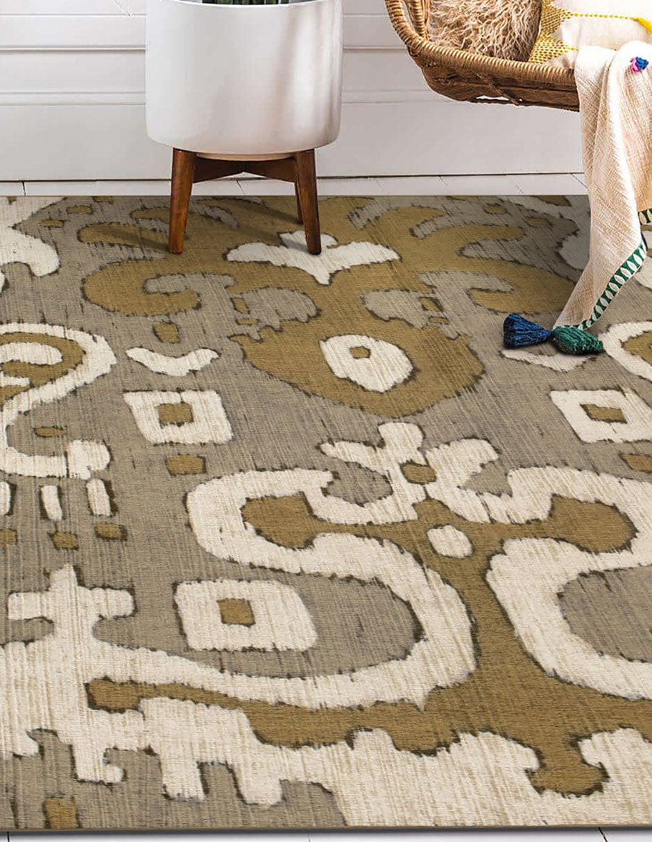 Tapete Decorativo Lavable Ocre Ikat