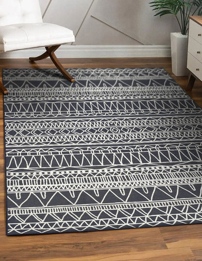 Tapete Decorativo lavable Chelsea Tribal Aztec en gris oscuro