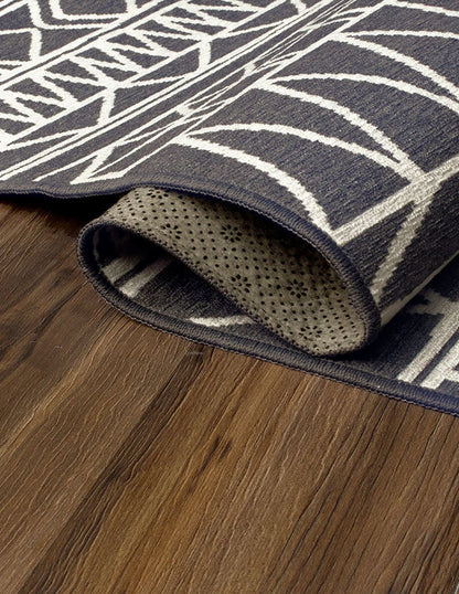 Tapete Decorativo lavable Chelsea Tribal Aztec en gris oscuro