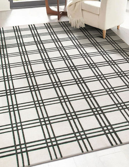 Tapete Decorativo Lavable Cuadros Negro y Crema