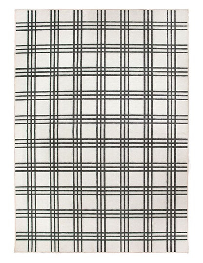 Tapete Decorativo Lavable Cuadros Negro y Crema