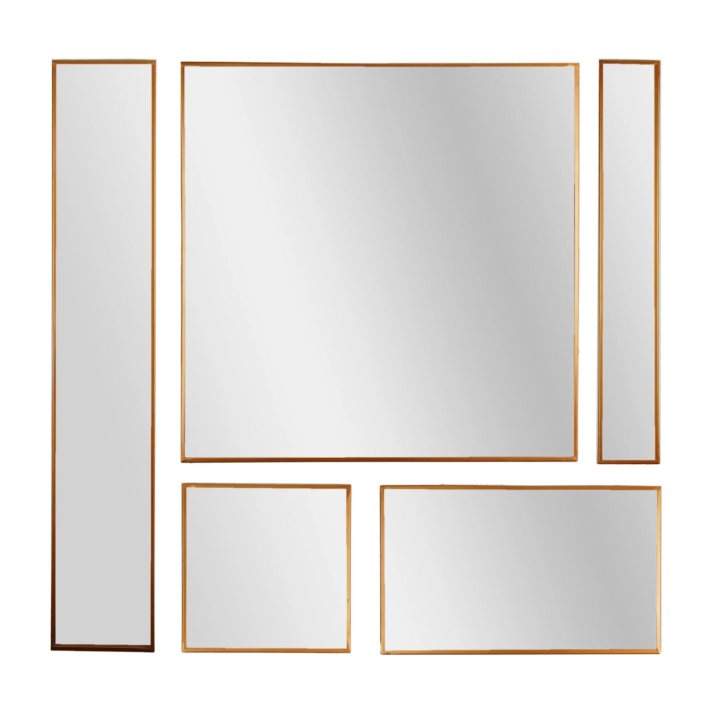 Set de variedad de espejos de acento de 5 piezas con marco de metal