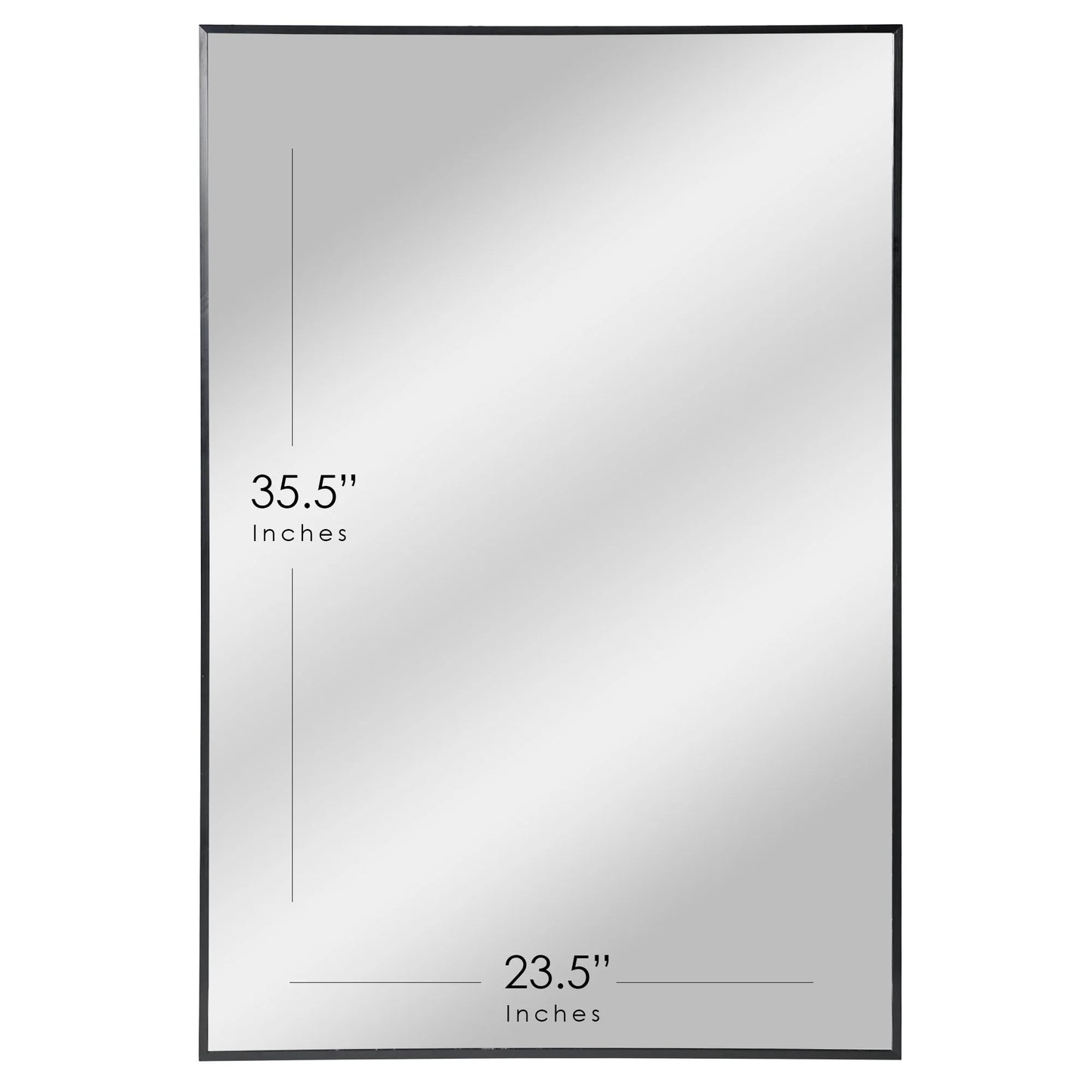 Espejo de pared moderno rectangular con marco de metal delgado