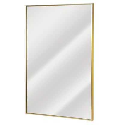 Espejo de pared moderno rectangular con marco de metal delgado