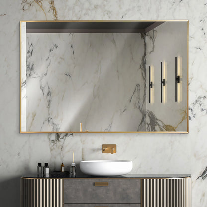 Espejo de pared moderno rectangular con marco de metal delgado