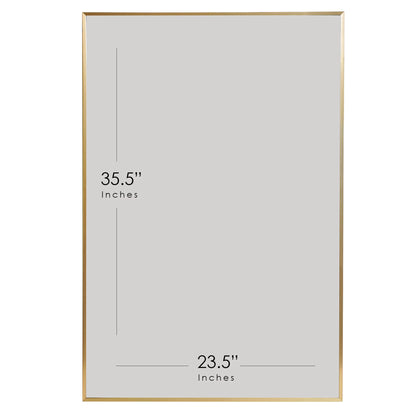 Espejo de pared moderno rectangular con marco de metal delgado