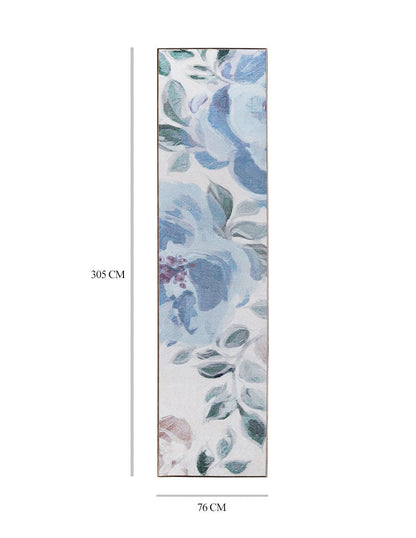 Tapete Decorativo Lavable Sasha Floral Crema Azul