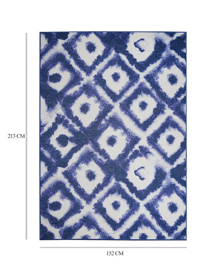 Tapete Decorativo Lavable Shibori Geométrica Diamante Azul