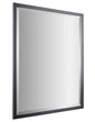 Espejo decorativo rectangular con borde biselado y marco de metal negro