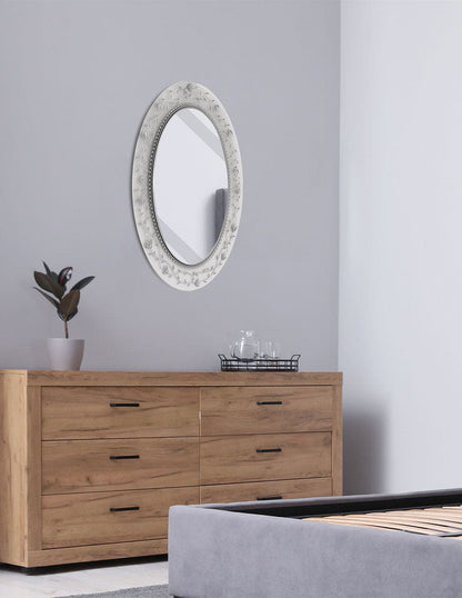 Espejo decorativo de pared ovalado con marco de azulejos