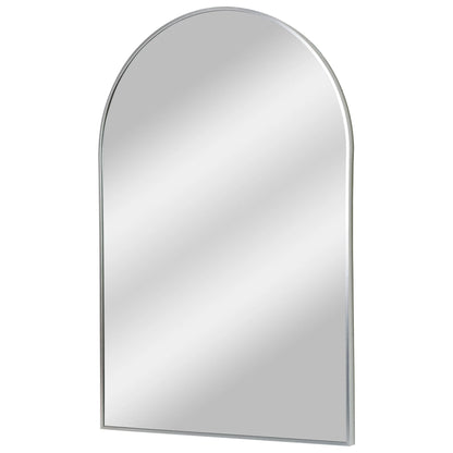 Espejo de vanidad de pared moderno con marco de metal delgado en forma de arco