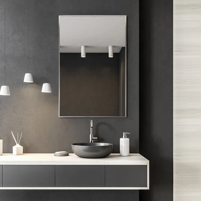Espejo de pared moderno rectangular con marco de metal delgado