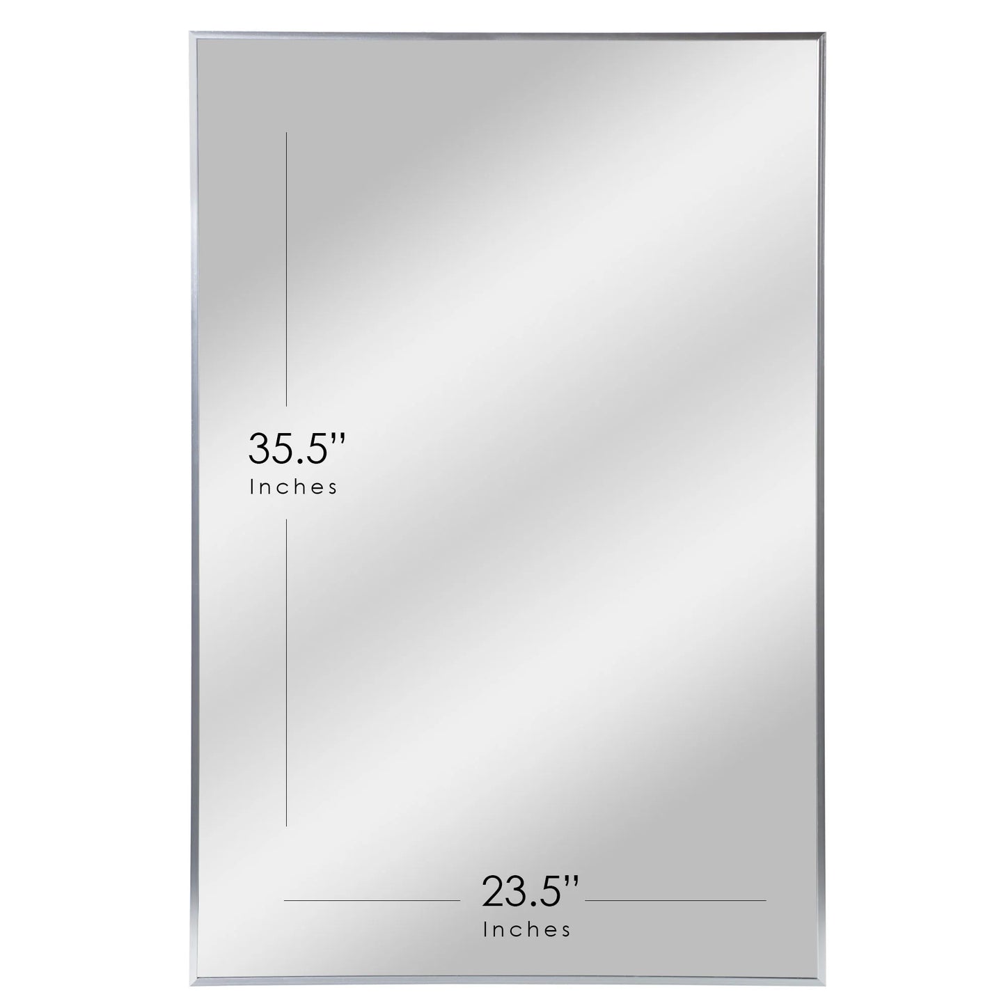 Espejo de pared moderno rectangular con marco de metal delgado