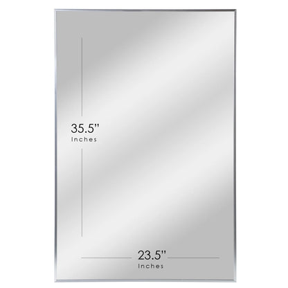 Espejo de pared moderno rectangular con marco de metal delgado