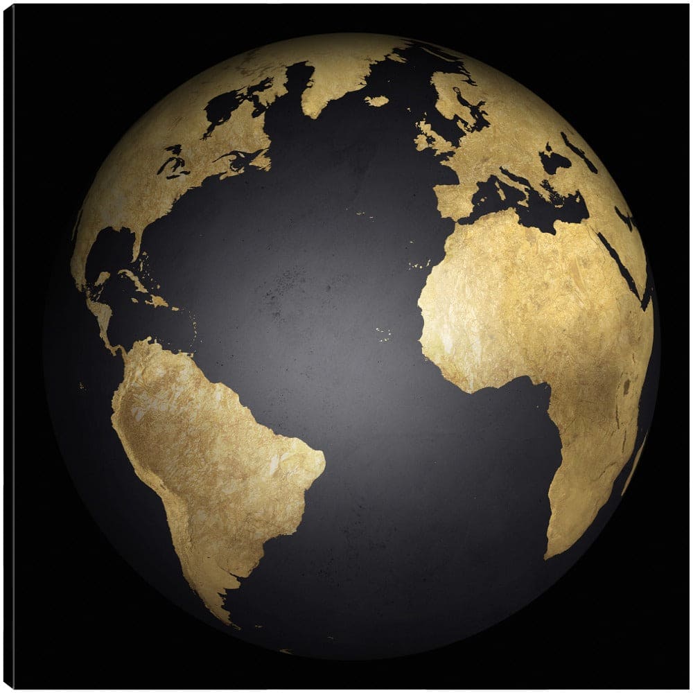 Globo terraqueo Dorado y Negro - Belle Maison