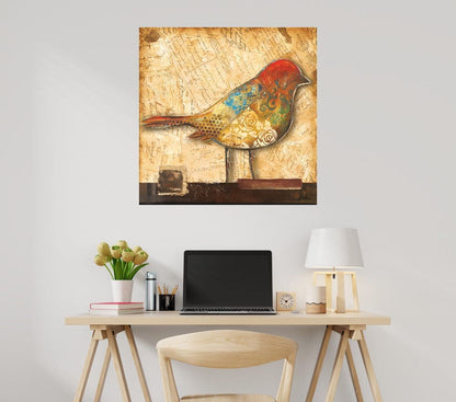 Pajaro en collage II - Patricia Pinto