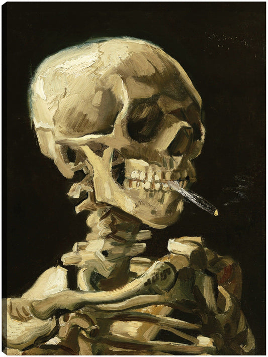 Calavera con cigarrillo ardiendo - Vincent Van Gogh