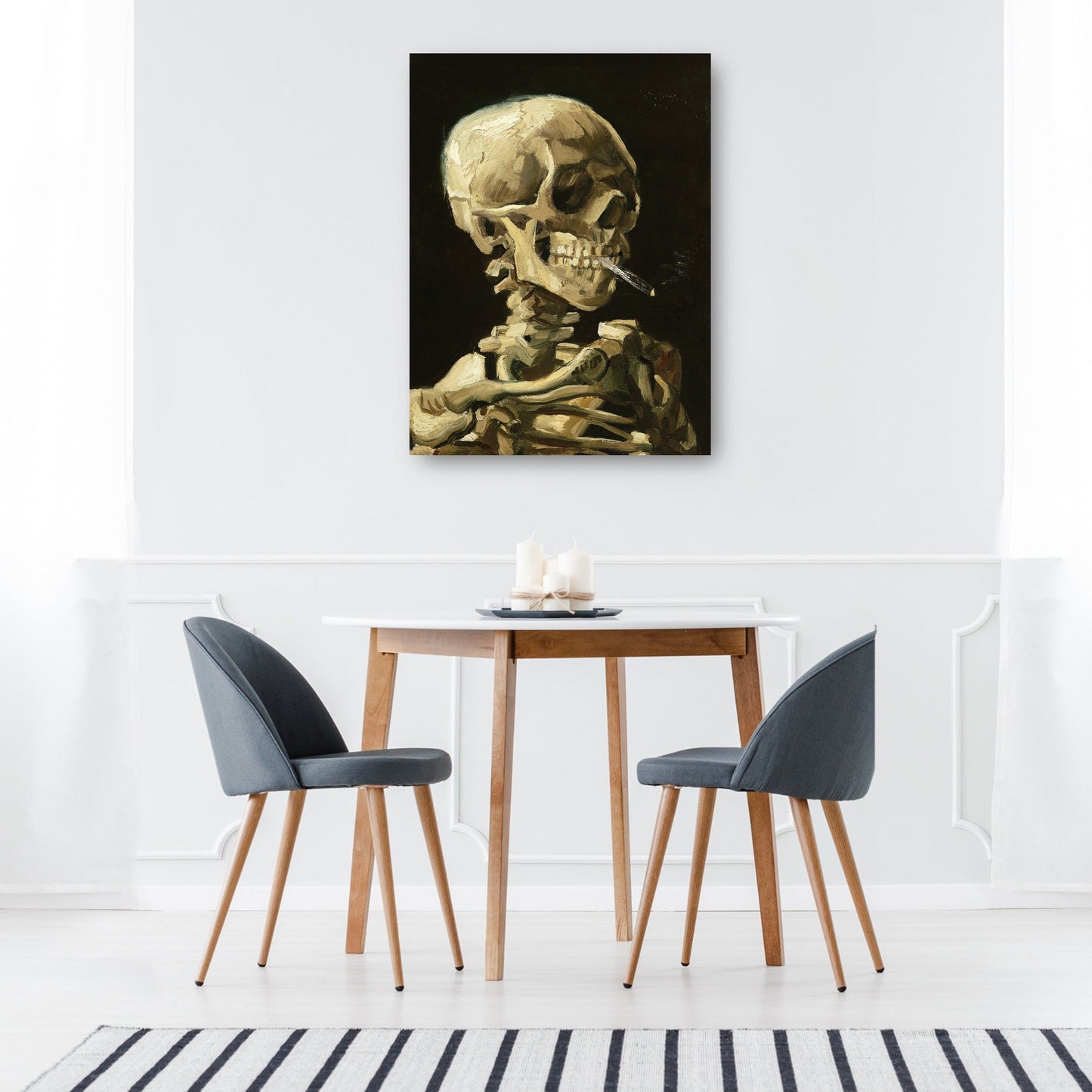 Calavera con cigarrillo ardiendo - Vincent Van Gogh